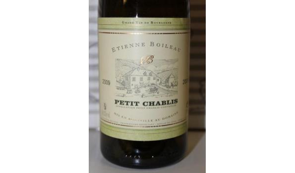 24 flessen à 37,5cl witte wijn Etienne Boileau, Petit Chablis 2009